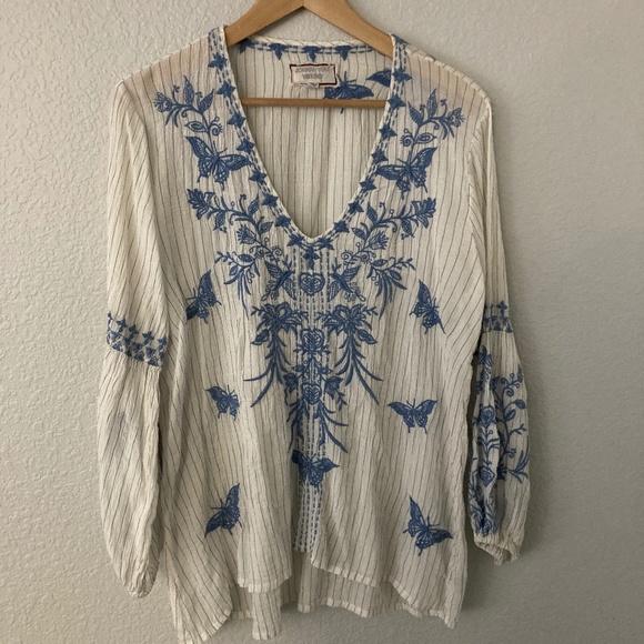 Johnny Was Workshop Tops - Johnny Was White Gauze Top - Size S - Check measurements in listing